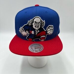 Philadelphia 76ers Mitchell & Ness NBA Snapback Hat Ben Franklin Cap New